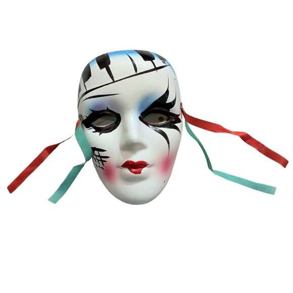Hand-Painted Piano Keys Music Design Decorative Mask Theater Masquerade Venetian - Picture 3 of 7